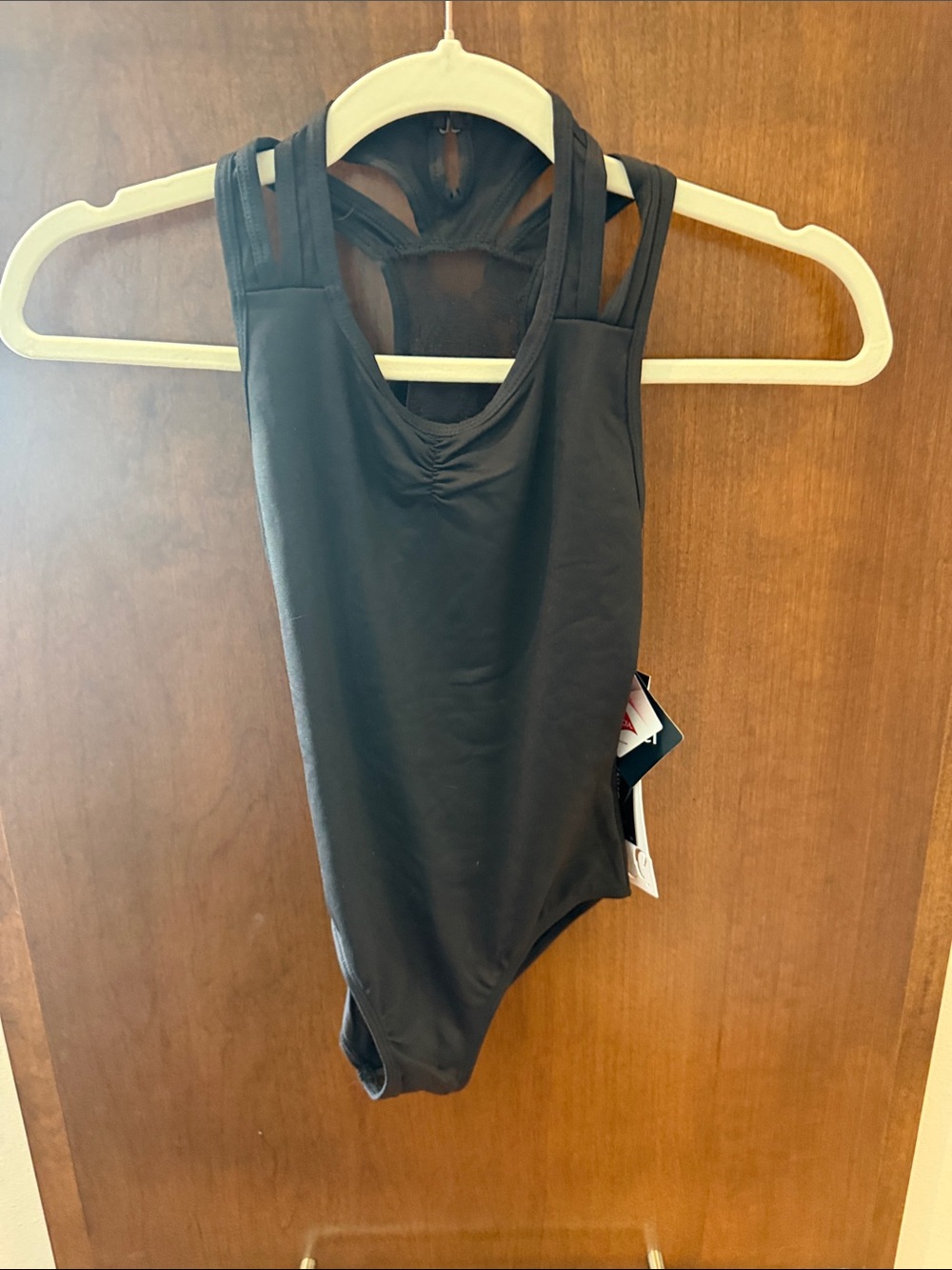 🖤 Black Lace-Back Girls’ Leotard | Size 8–10